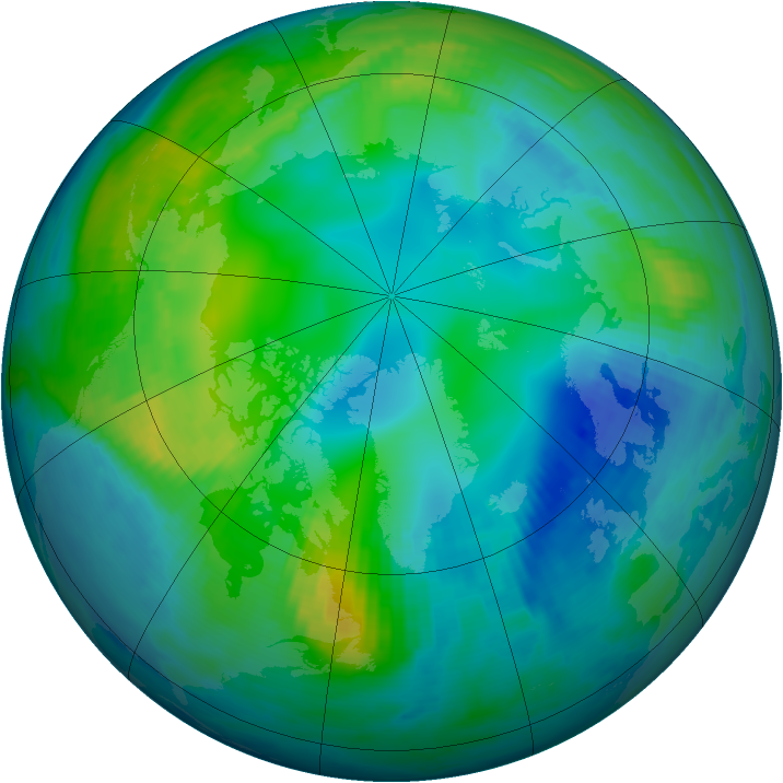 Arctic ozone map for 12 November 1999
